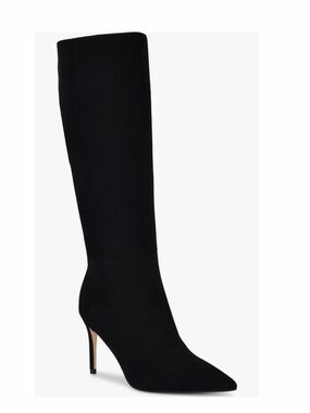 Nine West Cook Knee-High Pointed-Toe Stiletto Boots in Black, Size 5, NEW $249
